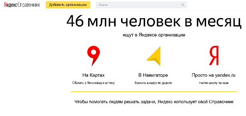 Регистрация в Яндекс справочнике